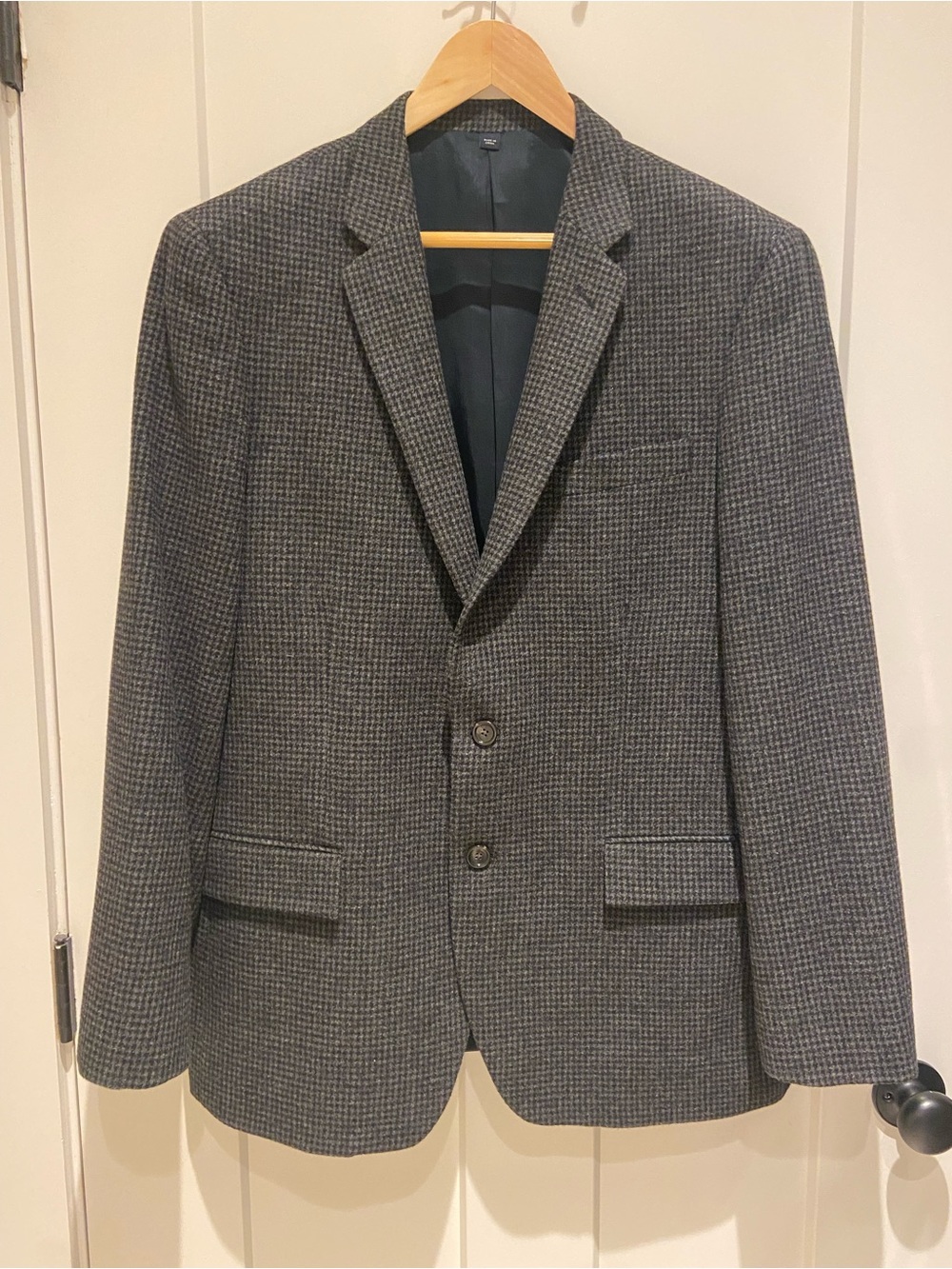J. Crew Gray Men's Houndstooth Wool Blazer - Classic Tailored Jacket
